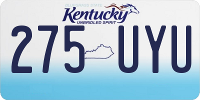 KY license plate 275UYU