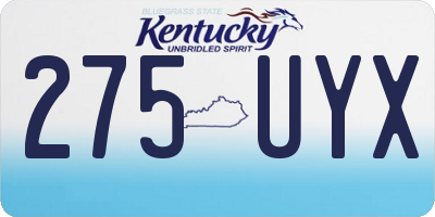 KY license plate 275UYX
