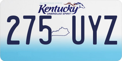 KY license plate 275UYZ