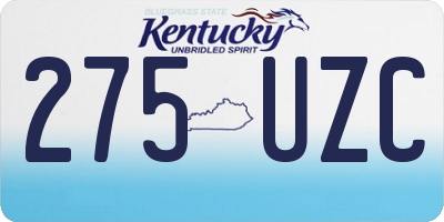 KY license plate 275UZC