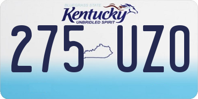 KY license plate 275UZO