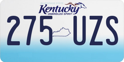 KY license plate 275UZS