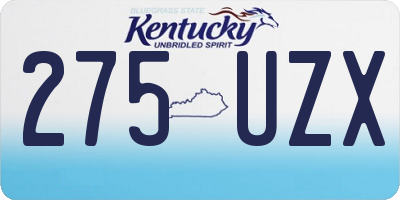 KY license plate 275UZX
