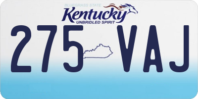 KY license plate 275VAJ
