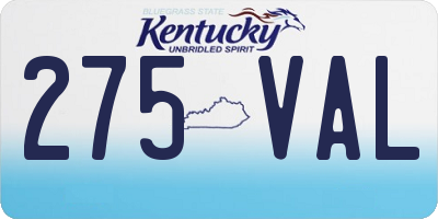KY license plate 275VAL