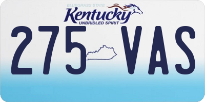 KY license plate 275VAS
