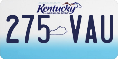 KY license plate 275VAU