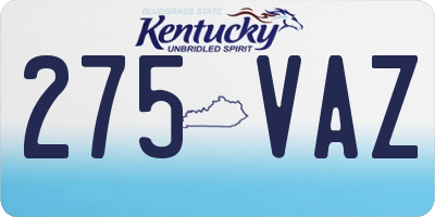 KY license plate 275VAZ