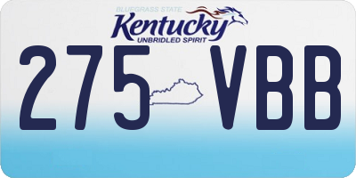 KY license plate 275VBB