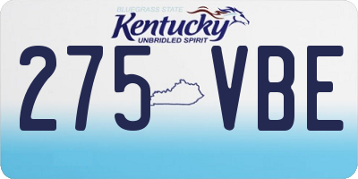 KY license plate 275VBE
