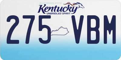 KY license plate 275VBM