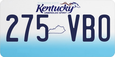 KY license plate 275VBO