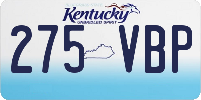 KY license plate 275VBP
