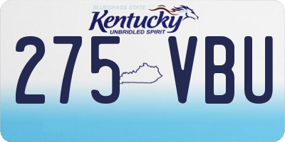 KY license plate 275VBU