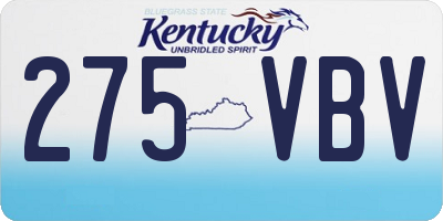 KY license plate 275VBV