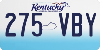 KY license plate 275VBY