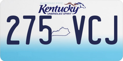 KY license plate 275VCJ