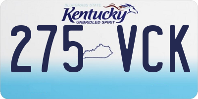 KY license plate 275VCK