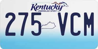 KY license plate 275VCM