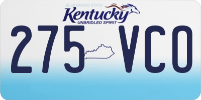KY license plate 275VCO