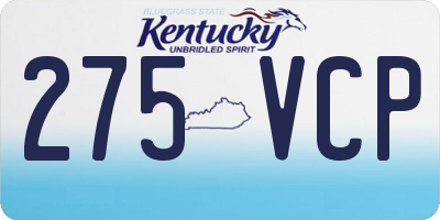 KY license plate 275VCP