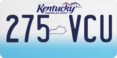 KY license plate 275VCU