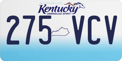 KY license plate 275VCV
