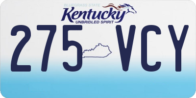 KY license plate 275VCY