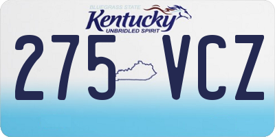 KY license plate 275VCZ