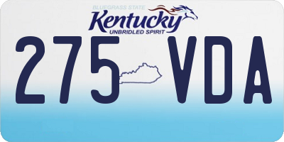 KY license plate 275VDA