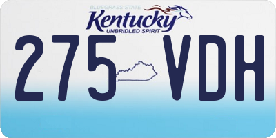 KY license plate 275VDH