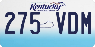 KY license plate 275VDM