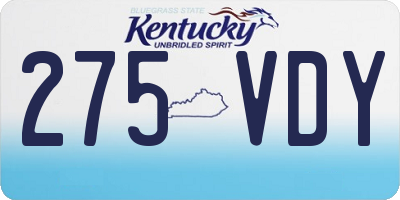 KY license plate 275VDY