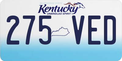 KY license plate 275VED