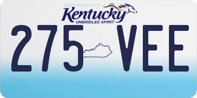 KY license plate 275VEE