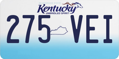 KY license plate 275VEI