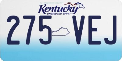 KY license plate 275VEJ