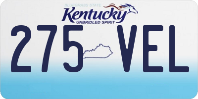KY license plate 275VEL