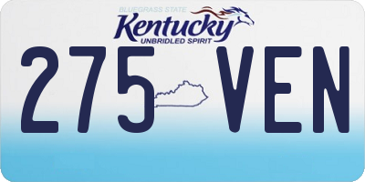 KY license plate 275VEN