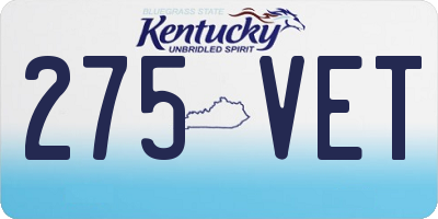 KY license plate 275VET