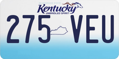 KY license plate 275VEU