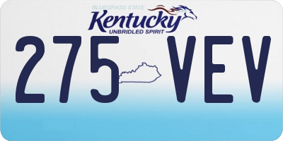 KY license plate 275VEV