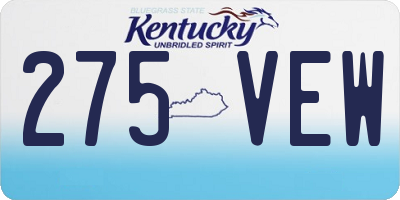 KY license plate 275VEW