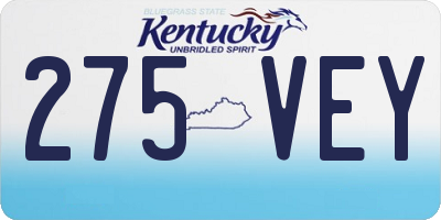 KY license plate 275VEY