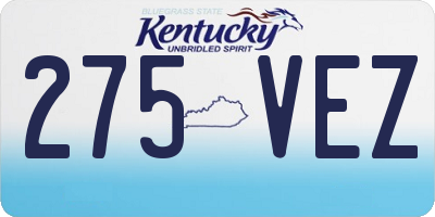 KY license plate 275VEZ