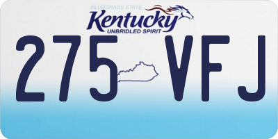 KY license plate 275VFJ