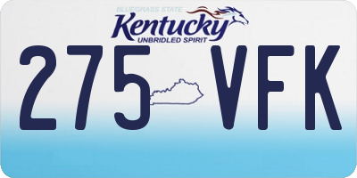 KY license plate 275VFK