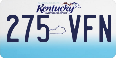 KY license plate 275VFN