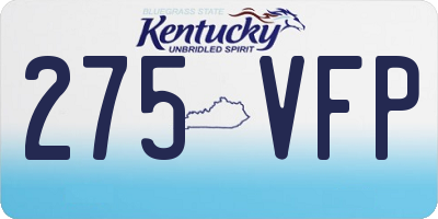KY license plate 275VFP