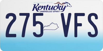 KY license plate 275VFS